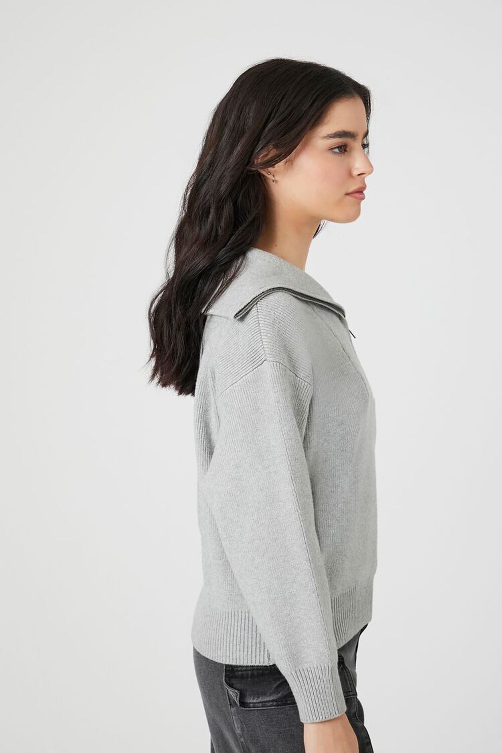 Drop-Sleeve Half-Zip Sweater